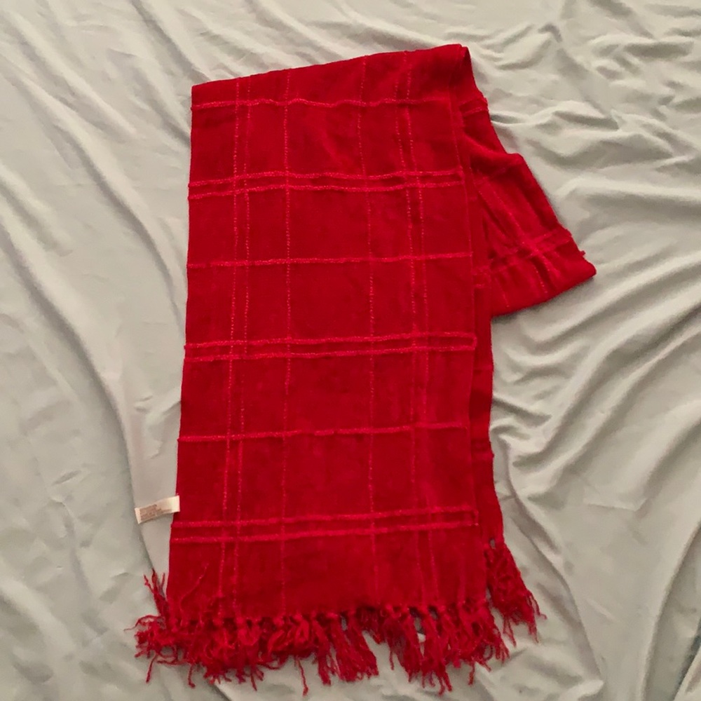 Red Tassel Scarf